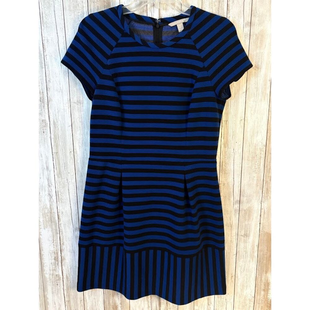 Banana‎ Republic Blue Stripe A-Line Dress Petite Size 12